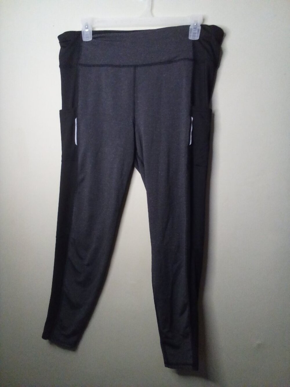 Danskin Now Leggings Women XXL Side Pockets Active Athletic Gray Black